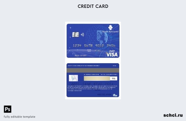 цифровая загрузка шаблона карты Visa Barbados Republic Bank